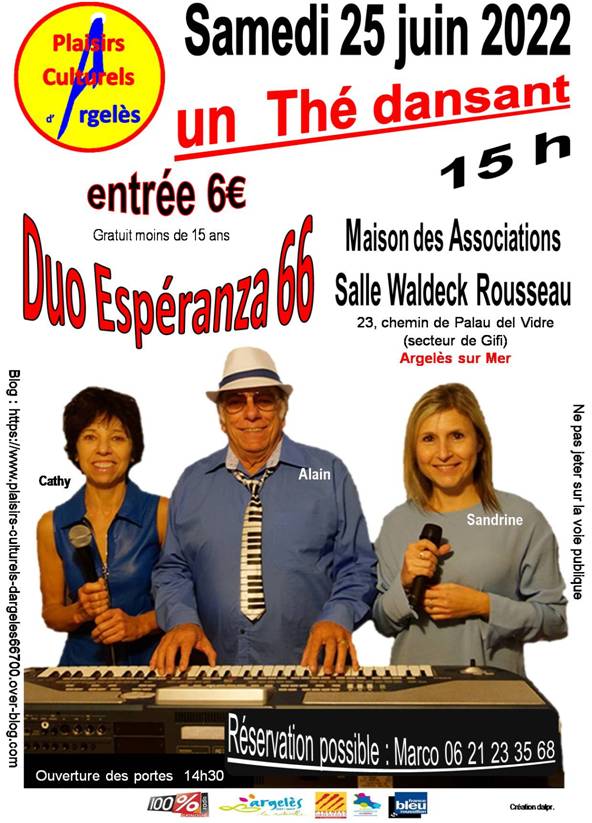 flyer A5 thé dansant alain casta 25 juin 22