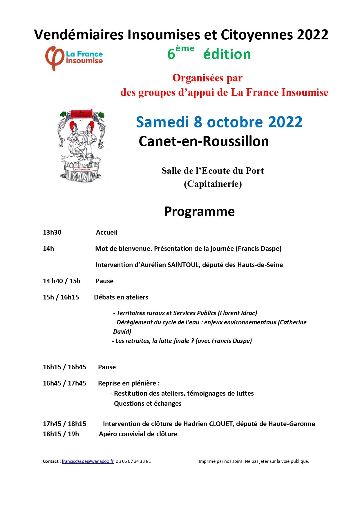 Affiche Vendémiaires 2022