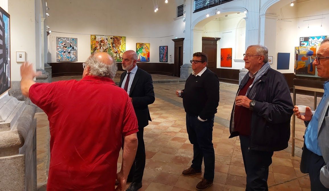 La déalgation CCIPO visite lexpsotion de Jacques Font