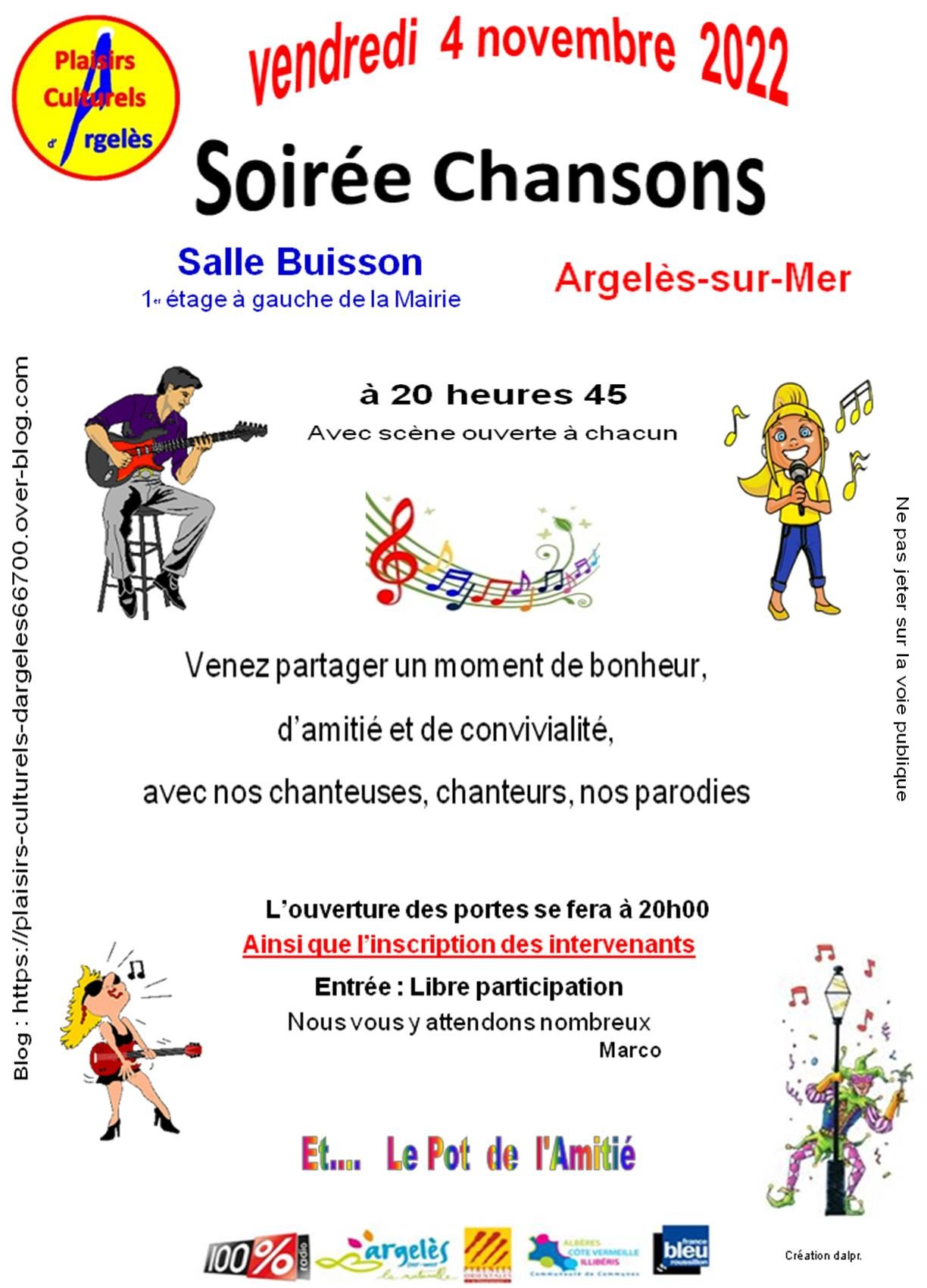 Affiche A4 soirée chanson 4 nov