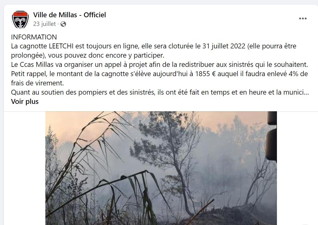 cagnotte mairie juillet 2022