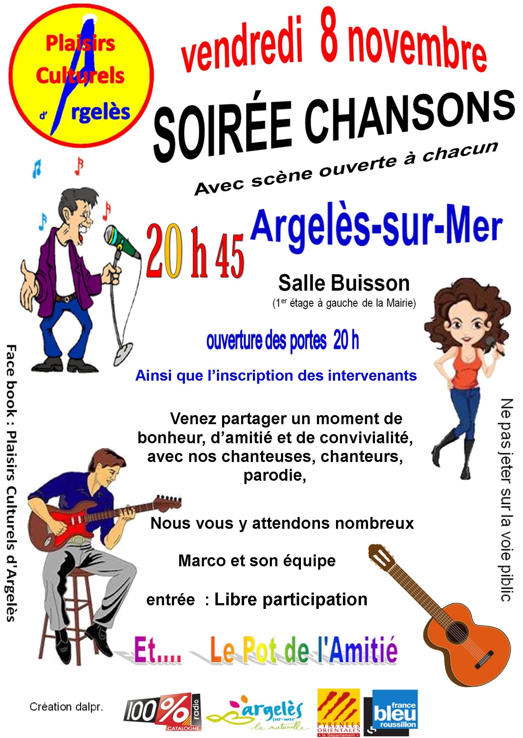 affiche A4 soirée chansons du 8 nov 2024